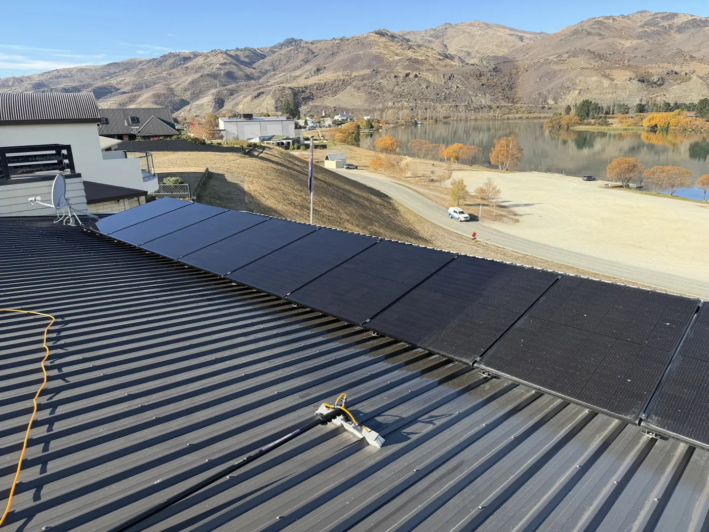 Solar panels on a roof in the local service region